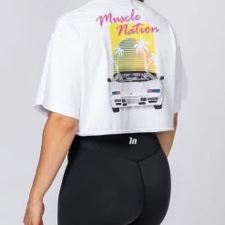 Muscle Nation 30% EOFY SALE Womens Cropped Vintage Tee - Lambo