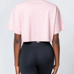 Muscle Nation Womens Cropped Vintage Tee - Washed Peony Retro