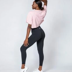 Muscle Nation Womens Cropped Vintage Tee - Washed Peony Retro