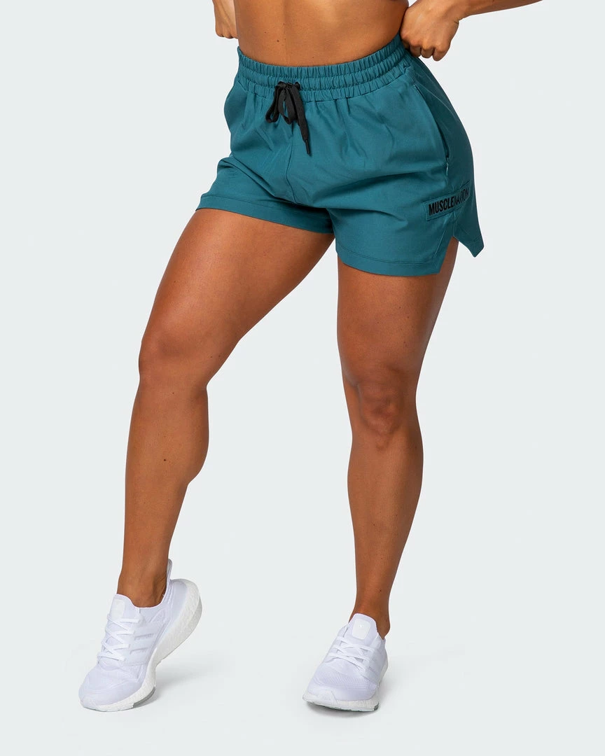 Muscle Nation Womens Elevate Active Shorts - Deep Teal 30% EOFY SALE 3 Muscle Nation Womens Elevate Active Shorts - Deep Teal 30% EOFY SALE