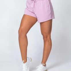 Muscle Nation High Waisted Rest Day Shorts - Washed Dusty Lilac Womens