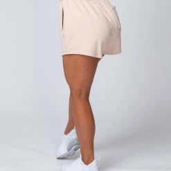 Muscle Nation Womens High Waisted Surf Shorts - Sand