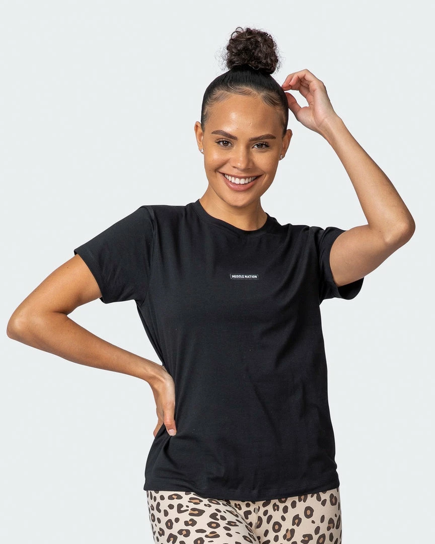 Muscle Nation Womens Timeless Tee - Black 3 Muscle Nation Womens Timeless Tee - Black