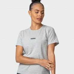 Muscle Nation Womens Timeless Tee - Light Grey Marl
