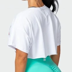 Muscle Nation Womens World Champion Super Cropped Tee - White 16 Muscle Nation Womens World Champion Super Cropped Tee - White