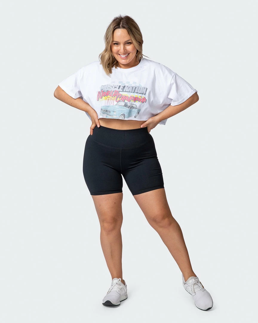 Muscle Nation Womens World Champion Super Cropped Tee - White 11 Muscle Nation Womens World Champion Super Cropped Tee - White