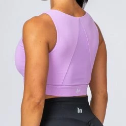 Muscle Nation Womens Zip Up Bra - Lilac