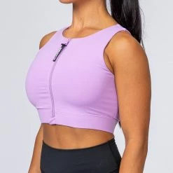 Muscle Nation Womens Zip Up Bra - Lilac