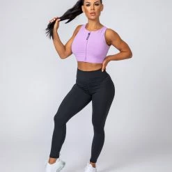 Muscle Nation Womens Zip Up Bra - Lilac